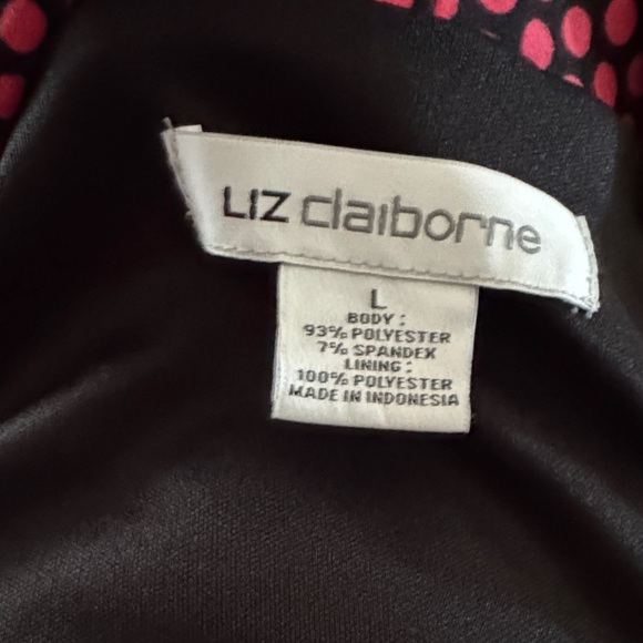 Liz Claiborne Pink and Black polka dot wrap dress - Picture 4 of 4